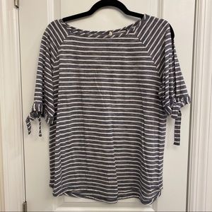 Sleeved striped shirt with arm holes